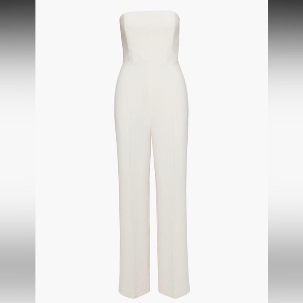 Wilfred Strapless White Jumpsuit | Aritzia | Size 12 | Wide Leg - Picture 1 of 4